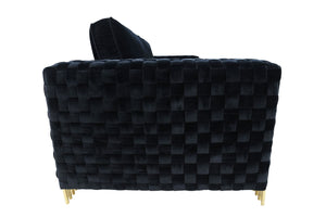 VIG Furniture Divani Casa Lori - Modern Velvet Glam Black & Gold Chair VGYUHD-1936-BLK-CH