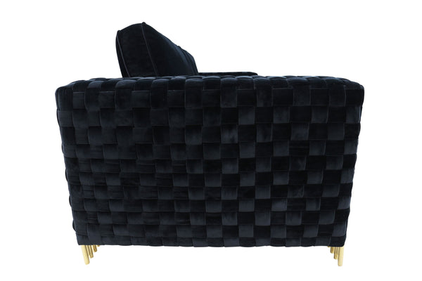 VIG Furniture Divani Casa Lori - Modern Velvet Glam Black & Gold Chair VGYUHD-1936-BLK-CH