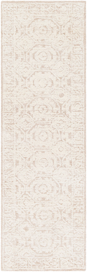 Louvre LOU-2301 Traditional Wool Rug LOU2301-268 Khaki, Cream 100% Wool 2'6" x 8'