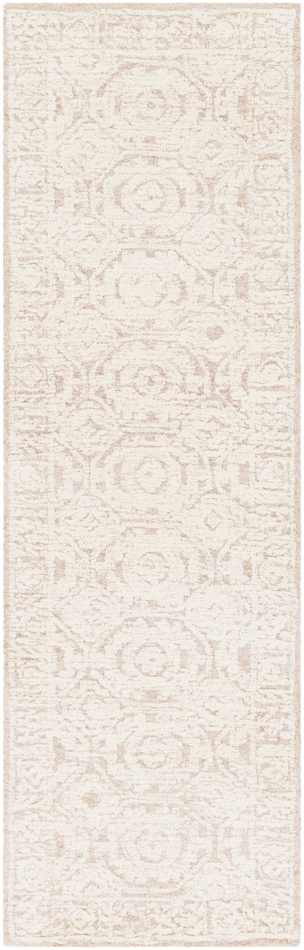 Louvre LOU-2301 Traditional Wool Rug LOU2301-268 Khaki, Cream 100% Wool 2'6" x 8'