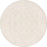 Louvre LOU-2301 Traditional Wool Rug LOU2301-8RD Khaki, Cream 100% Wool 8' Round