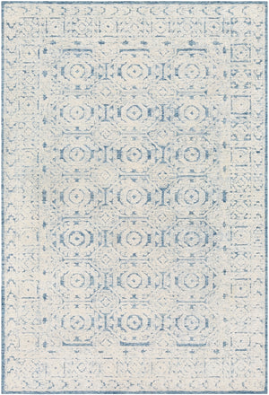 Louvre LOU-2304 Traditional Wool Rug LOU2304-912 Navy, Ice Blue, Cream 100% Wool 9' x 12'