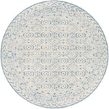 Louvre LOU-2304 Traditional Wool Rug LOU2304-8RD Navy, Ice Blue, Cream 100% Wool 8' Round