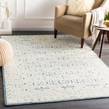 Louvre LOU-2304 Traditional Wool Rug LOU2304-912 Navy, Ice Blue, Cream 100% Wool 9' x 12'