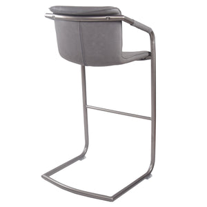 Indy Leatherette Bar Stool Set of 2 - Chic Comfort Meets Industrial Style with Floating Design