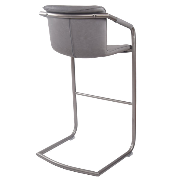 Indy Leatherette Bar Stool Set of 2 - Chic Comfort Meets Industrial Style with Floating Design