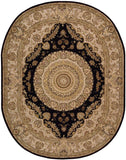 Nourison Nourison 2000 2233 Persian Handmade Tufted Indoor Area Rug Black 7'6" x 9'6" OVAL 99446535542