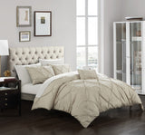 Daya Taupe King 4pc Duvet Set