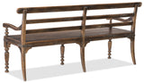 Hooker Furniture Hill Country Traditional-Formal Helotes Dining Bench in Rubberwood Solids and Metal 5960-75315-BRN