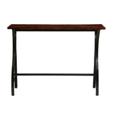 Ascutney Modern Industrial Handmade Acacia Wood Console Table, Dark Brown and Black