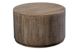 Porter Designs Drum Gray Wash Mango Wood Modern Coffee Table Gray 05-108-03-7001