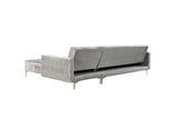 Amandal Silver Velvet Right Sectional