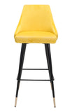 Zuo Modern Piccolo 100% Polyester, Plywood, Steel Modern Commercial Grade Barstool Yellow, Black, Gold 100% Polyester, Plywood, Steel