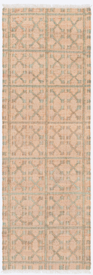Laural LRL-6014 Cottage Jute Rug LRL6014-268 Khaki, Sage, Cream 100% Jute 2'6" x 8'