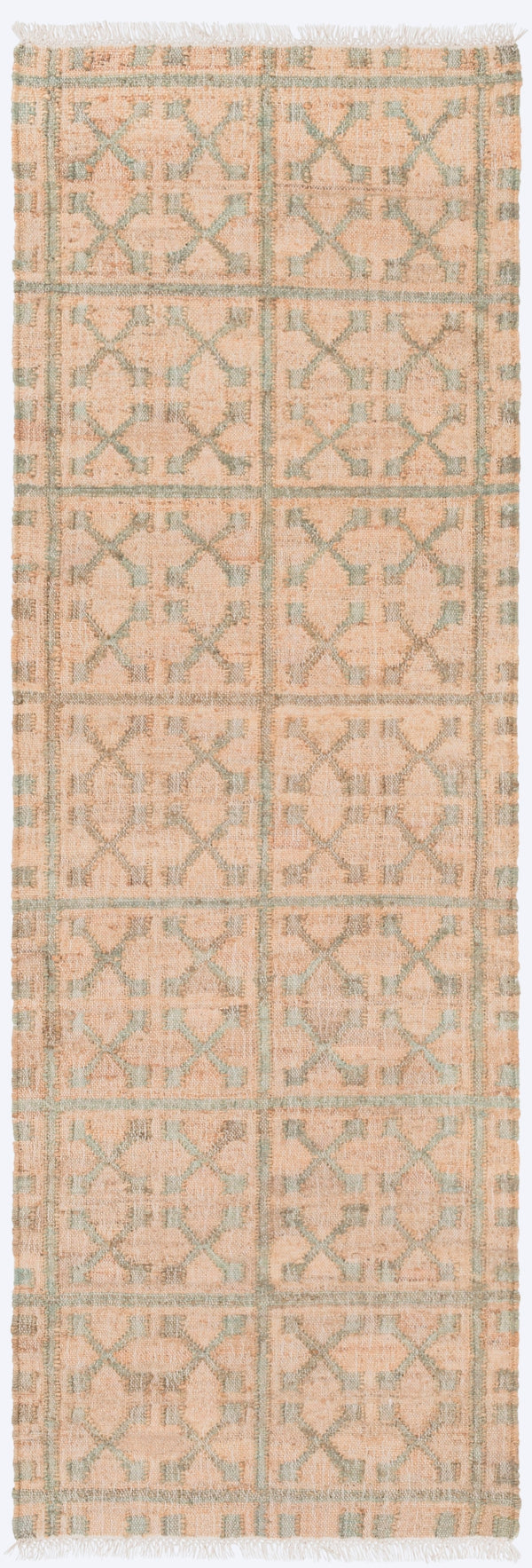 Laural LRL-6014 Cottage Jute Rug LRL6014-268 Khaki, Sage, Cream 100% Jute 2'6" x 8'