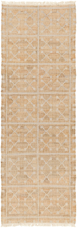 Laural LRL-6016 Cottage Jute Rug LRL6016-268 Khaki, Ivory, Cream 100% Jute 2'6" x 8'