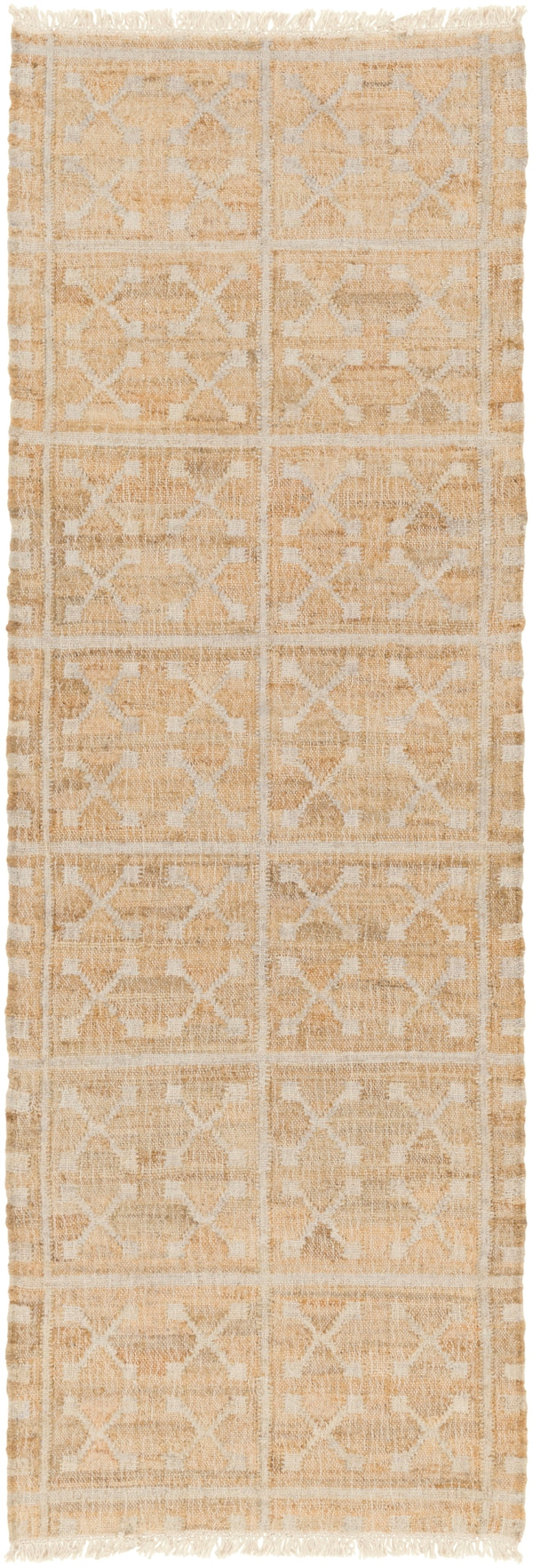 Laural LRL-6016 Cottage Jute Rug LRL6016-268 Khaki, Ivory, Cream 100% Jute 2'6" x 8'