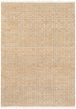 Laural LRL-6016 Cottage Jute Rug LRL6016-913 Khaki, Ivory, Cream 100% Jute 9' x 13'