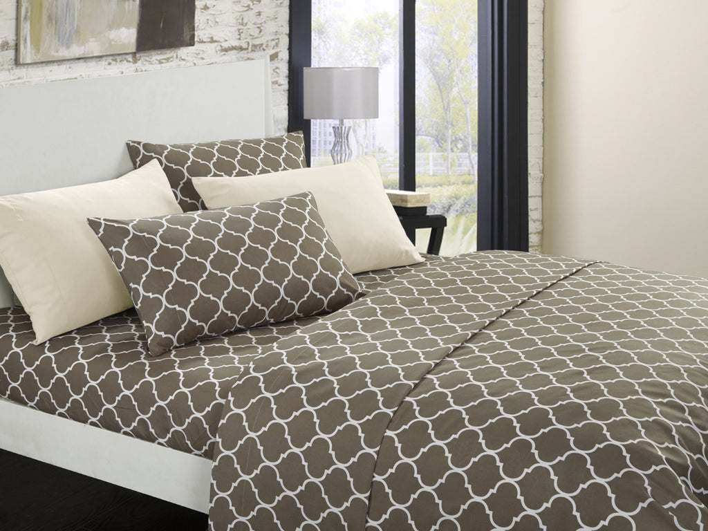 Illusion Taupe Queen 6pc Sheet Set