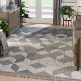 Nourison Elwood ELW02 Modern & Contemporary Machine Made Power-loomed Indoor only Area Rug Grey/Slate 9' x 12'2" 99446885340