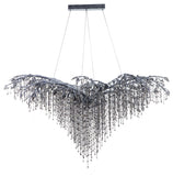 Bethel Silver Chandelier in Metal & Crystal