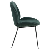 Lucy Velvet Fabric Chair - Set of 2 Gallery Dark Green