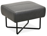 Efron Ottoman with Black Metal Base