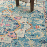 Nourison Passion PSN25 Bohemian Machine Made Power-loomed Indoor only Area Rug Ivory/Light Blue 9' x 12' 99446015013