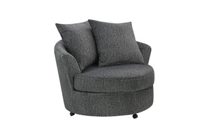 Porter Designs Big Chill Soft Microfiber Accent Swivel Contemporary Accent - Swivel Gray 01-33C-14-4438