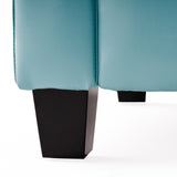 Yonkers Oversized Teal Blue Bonded Leather Club Chair Noble House