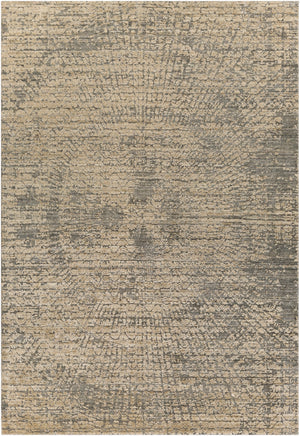 Lucknow LUC-2300 Modern Viscose, Wool Rug LUC2300-81012 Charcoal, Medium Gray, Tan, Wheat 75% Viscose, 25% Wool 8'10" x 12'