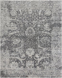 Lucknow LUC-2301 Traditional Viscose, Wool Rug LUC2301-810 Charcoal, Light Gray, Black 75% Viscose, 25% Wool 8' x 10'