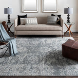 Lucknow LUC-2301 Traditional Viscose, Wool Rug LUC2301-81012 Charcoal, Light Gray, Black 75% Viscose, 25% Wool 8'10" x 12'