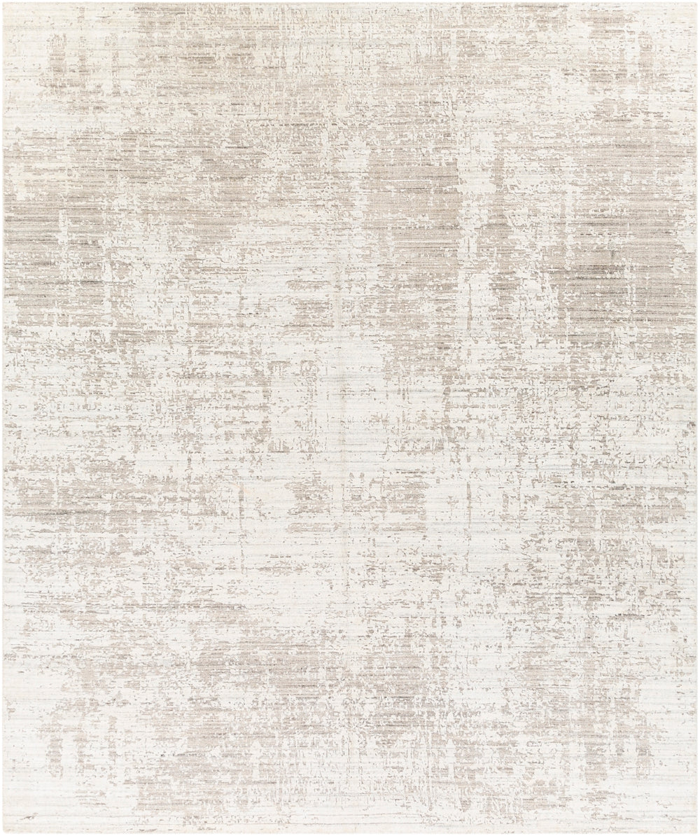 Lucknow LUC-2303 Modern Viscose, Wool Rug LUC2303-81012 Light Gray, Ivory, Taupe 75% Viscose, 25% Wool 8'10" x 12'