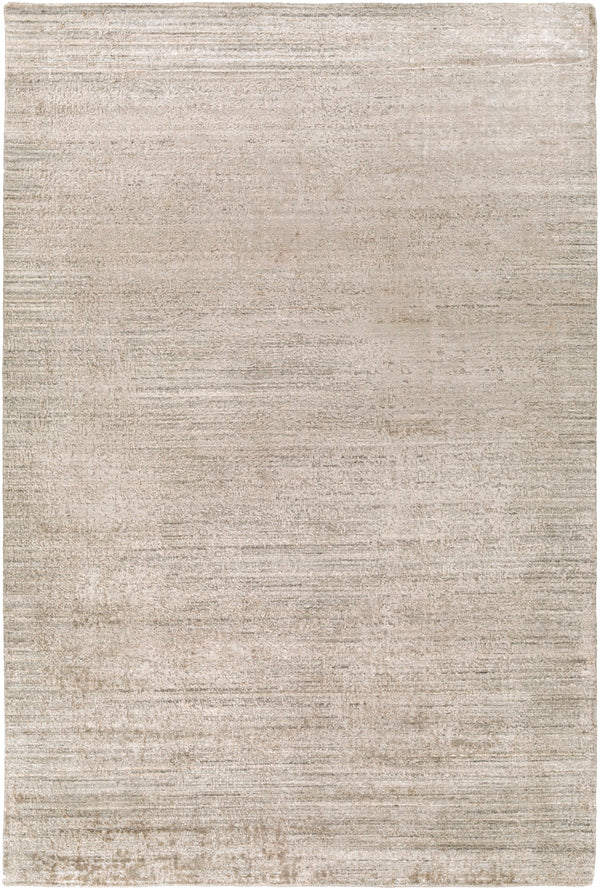 Lucknow LUC-2306 Modern Viscose, Wool Rug LUC2306-69 Taupe, Light Gray 75% Viscose, 25% Wool 6' x 9'
