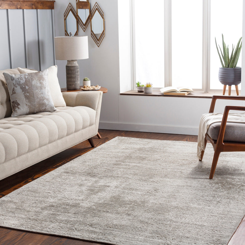 Lucknow LUC-2306 Modern Viscose, Wool Rug LUC2306-81012 Taupe, Light Gray 75% Viscose, 25% Wool 8'10" x 12'