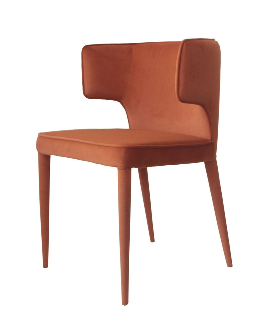 VIG Furniture Modrest Lucero - Modern Orange Velvet Dining Armchair VGYFDC1021F-ORG-DC