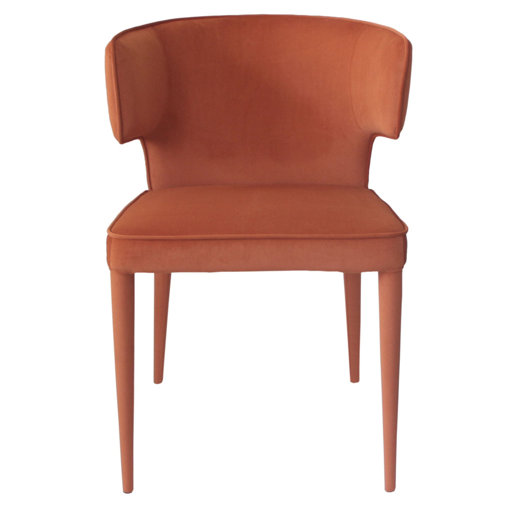 VIG Furniture Modrest Lucero - Modern Orange Velvet Dining Armchair VGYFDC1021F-ORG-DC