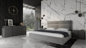 VIG Furniture Nova Domus Juliana - Italian Modern Dark Grey Upholstered Bed VGACJULIANA-BED