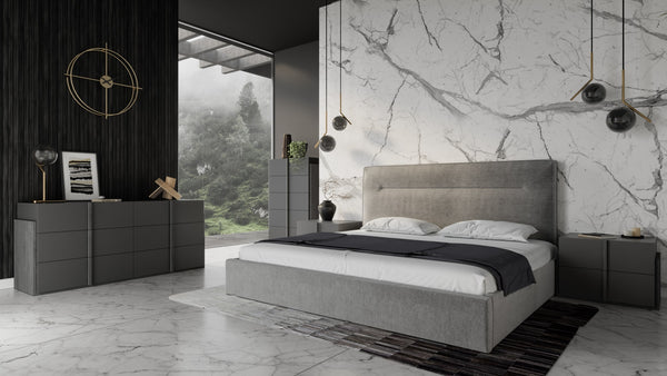 VIG Furniture Nova Domus Juliana - Italian Modern Dark Grey Upholstered Bed VGACJULIANA-BED
