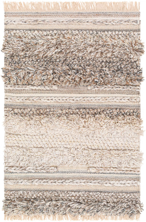 Lugano LUG-2300 Global Viscose, Wool Rug LUG2300-81012 Camel, Cream, White, Charcoal 50% Viscose, 50% Wool 8'10" x 12'