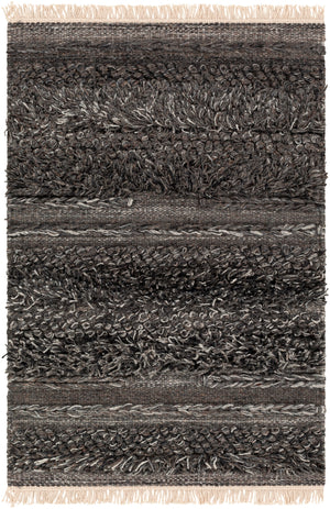 Lugano LUG-2301 Global Viscose, Wool Rug LUG2301-81012 Charcoal, Black, Cream 50% Viscose, 50% Wool 8'10" x 12'