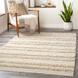 Lugano LUG-2302 Global Viscose, Wool Rug LUG2302-81012 Medium Gray, Cream, White 50% Viscose, 50% Wool 8'10" x 12'