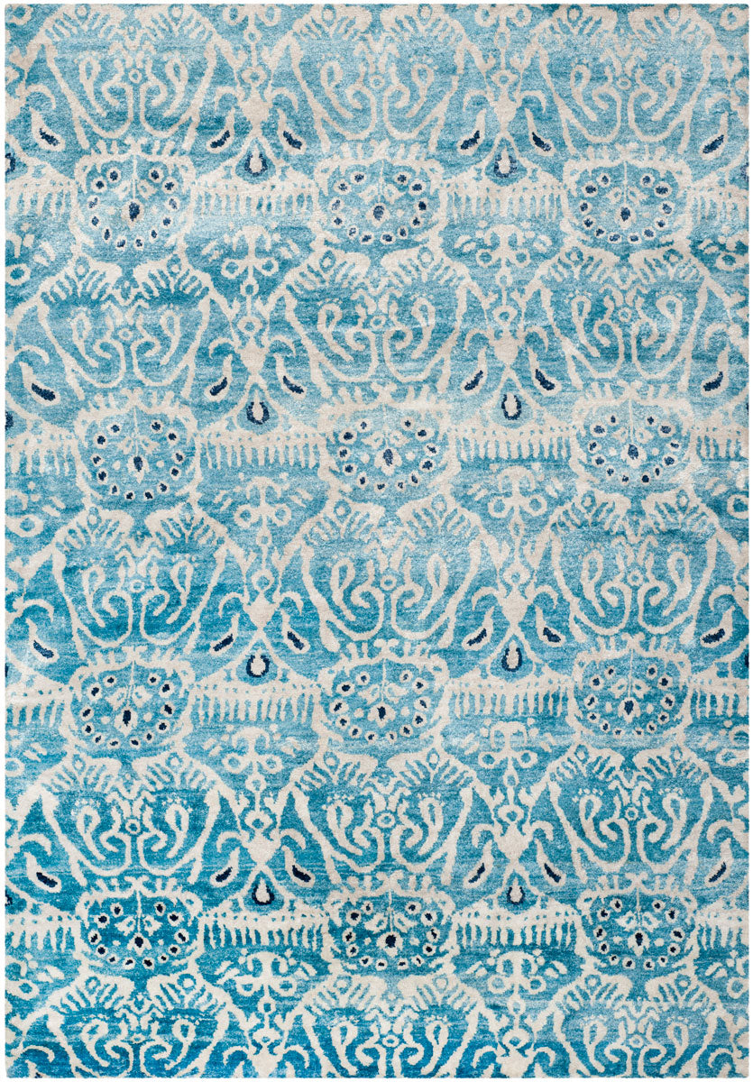 Luxor 129 Hand Knotted Banana Silk 0 Rug Light Blue Banana Silk LUX129A-9