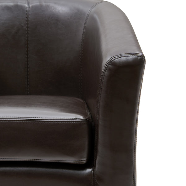 Hayden 360-Degree Swivel Tub Chair – Luxurious Bonded Leather, Sturdy Construction, Fully Assembled
