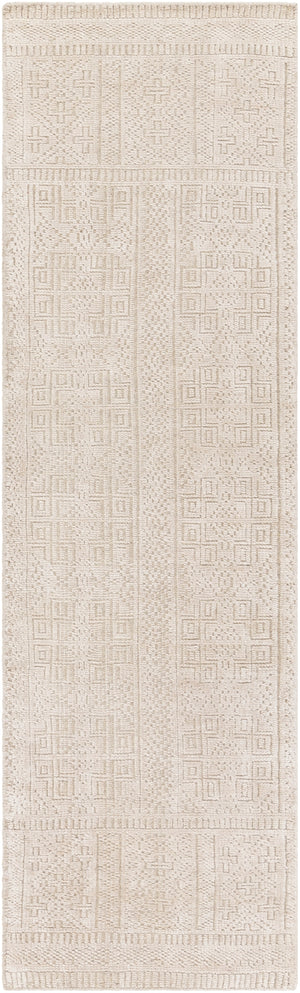 Livorno LVN-2303 Traditional Viscose, Wool Rug LVN2303-268 Beige, Khaki 80% Viscose, 20% Wool 2'6" x 8'