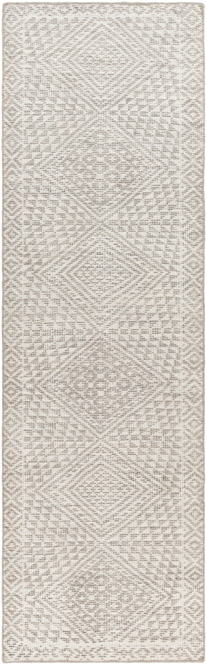 Livorno LVN-2306 Global Viscose, Wool Rug LVN2306-268 Medium Gray, Charcoal, Ivory 90% Viscose, 10% Wool 2'6" x 8'