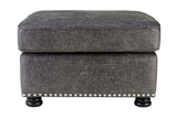 Porter Designs Elk River Leather-Look & Nail Head Transitional Ottoman Gray 01-33C-05-9702A