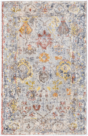 Liverpool LVP-2300 Traditional Polyester, Polypropylene Rug LVP2300-9131 Charcoal, Medium Gray, Silver Gray, White, Ivory, Camel, Bright Yellow, Dark Red, Wheat, Bright Orange, Pale Pink, Burnt Orange 70% Polyester, 30% Polypropylene 9' x 13'1"