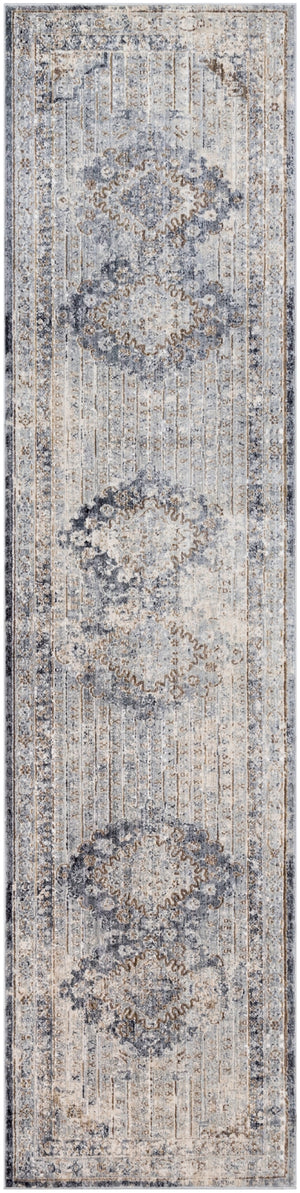 Liverpool LVP-2301 Traditional Polyester, Polypropylene Rug LVP2301-27103 Charcoal, Medium Gray, Silver Gray, White, Ivory, Camel 70% Polyester, 30% Polypropylene 2'7" x 10'2"